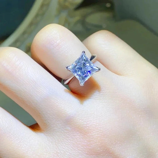5.0 Ct Princess Cut Diamond Engagement Ring-Black Diamonds New York