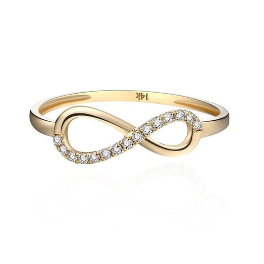 18k Yellow Gold Diamond Infinity Engagement Ring-Black Diamonds New York