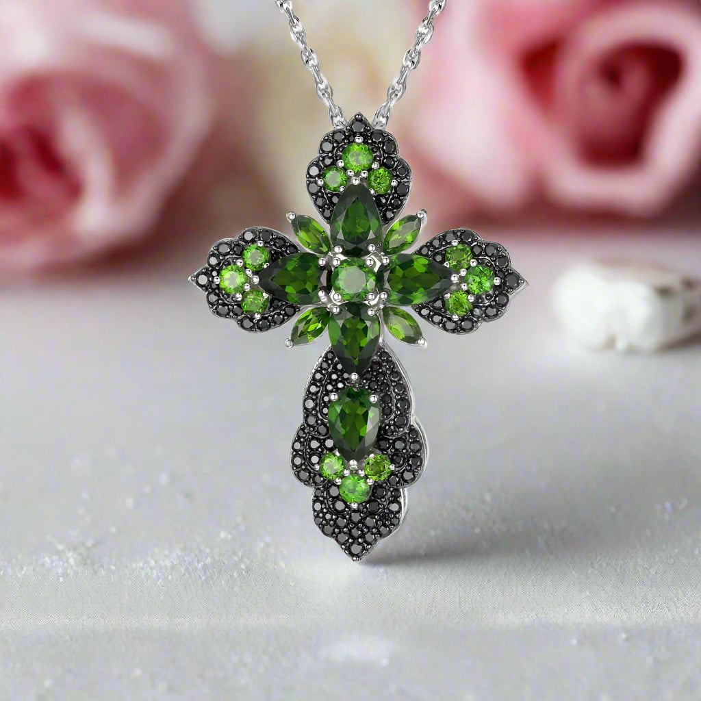 Pear-cut Natural Gemstone Mystical Necklace-Black Diamonds New York