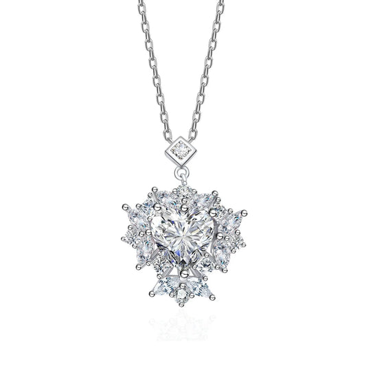 2.0 Ct Heart Cut Moissanite Diamond Pendant Necklace-Black Diamonds New York