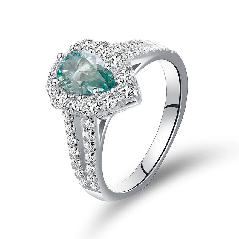 Pear Cut Moissanite Diamond Engagement Ring-Black Diamonds New York