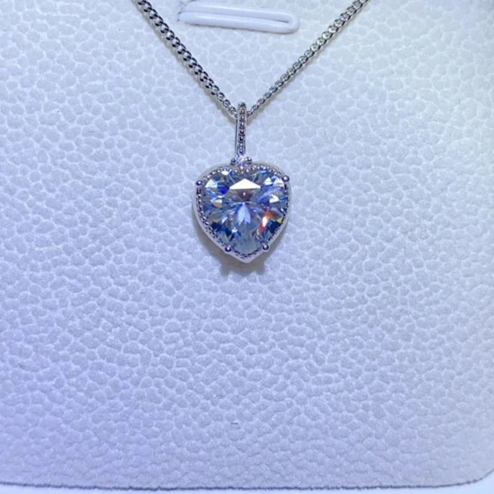 2.0 Ct Heart Cut Diamond Pendant Necklace-Black Diamonds New York