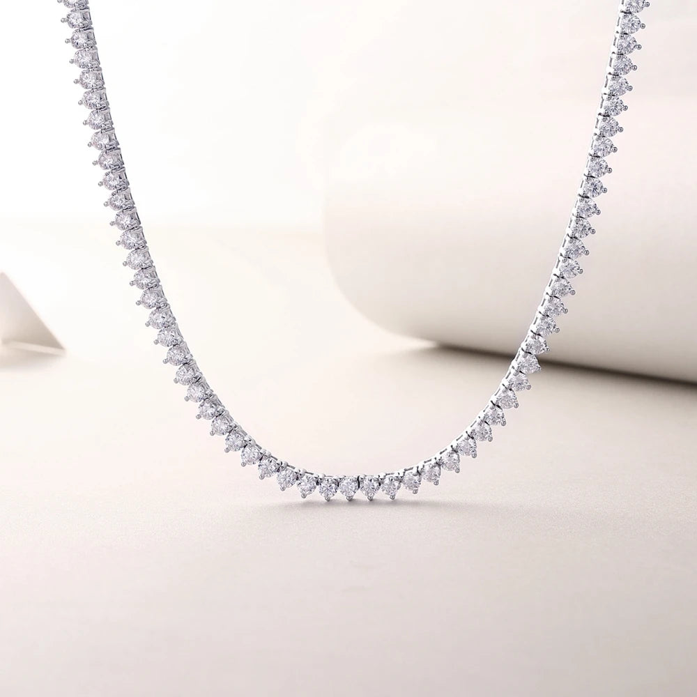 0.1 Ct Round Diamond Tennis Chain Necklace-Black Diamonds New York