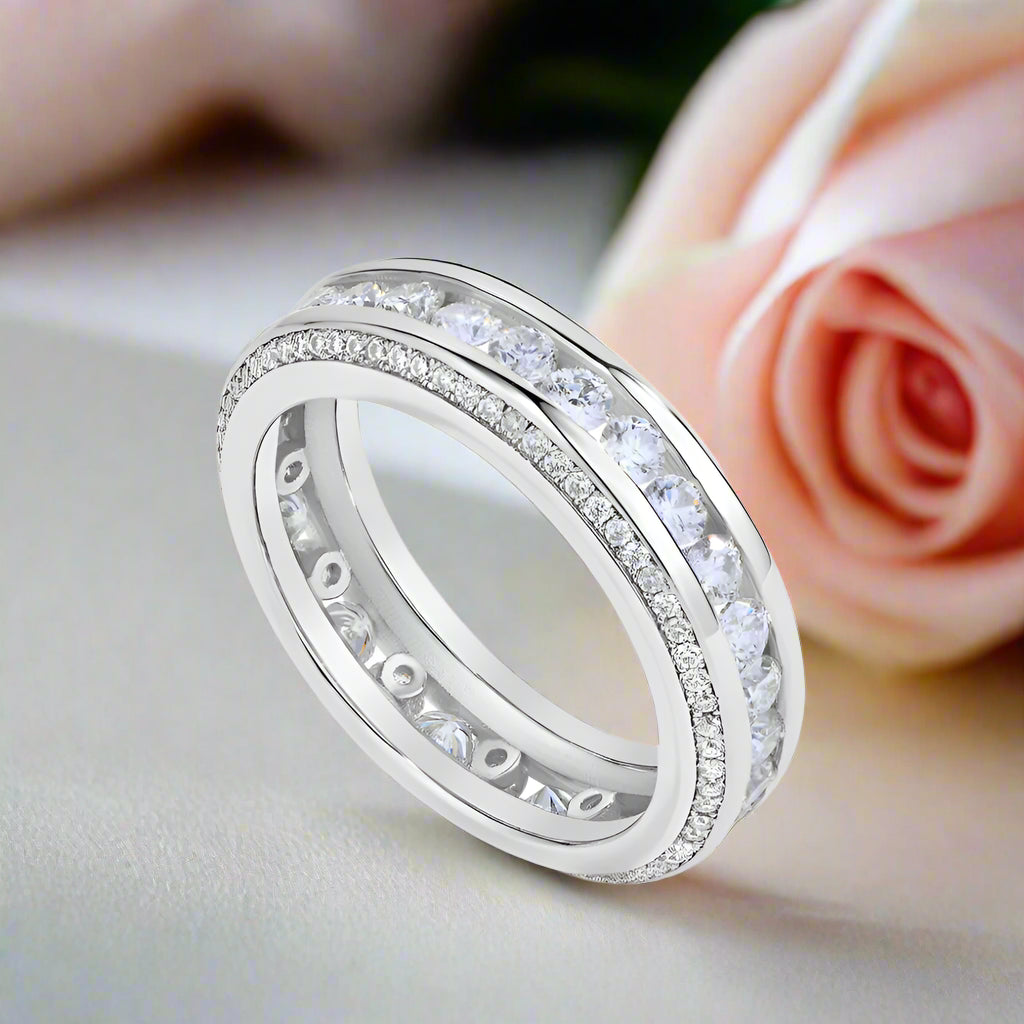 Round Diamond Eternity Wedding Band-Black Diamonds New York