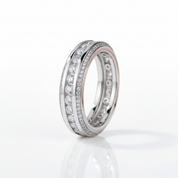 Round Diamond Option Eternity Wedding Band-Black Diamonds New York