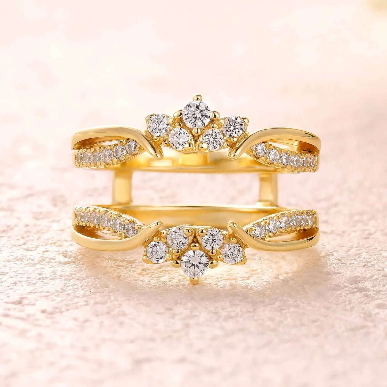 Exquisite EVN Diamond Crown Enhancer Women's Wedding Band-Black Diamonds New York