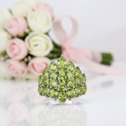 Exquisite Red Garnet Simulant Ring-Black Diamonds New York