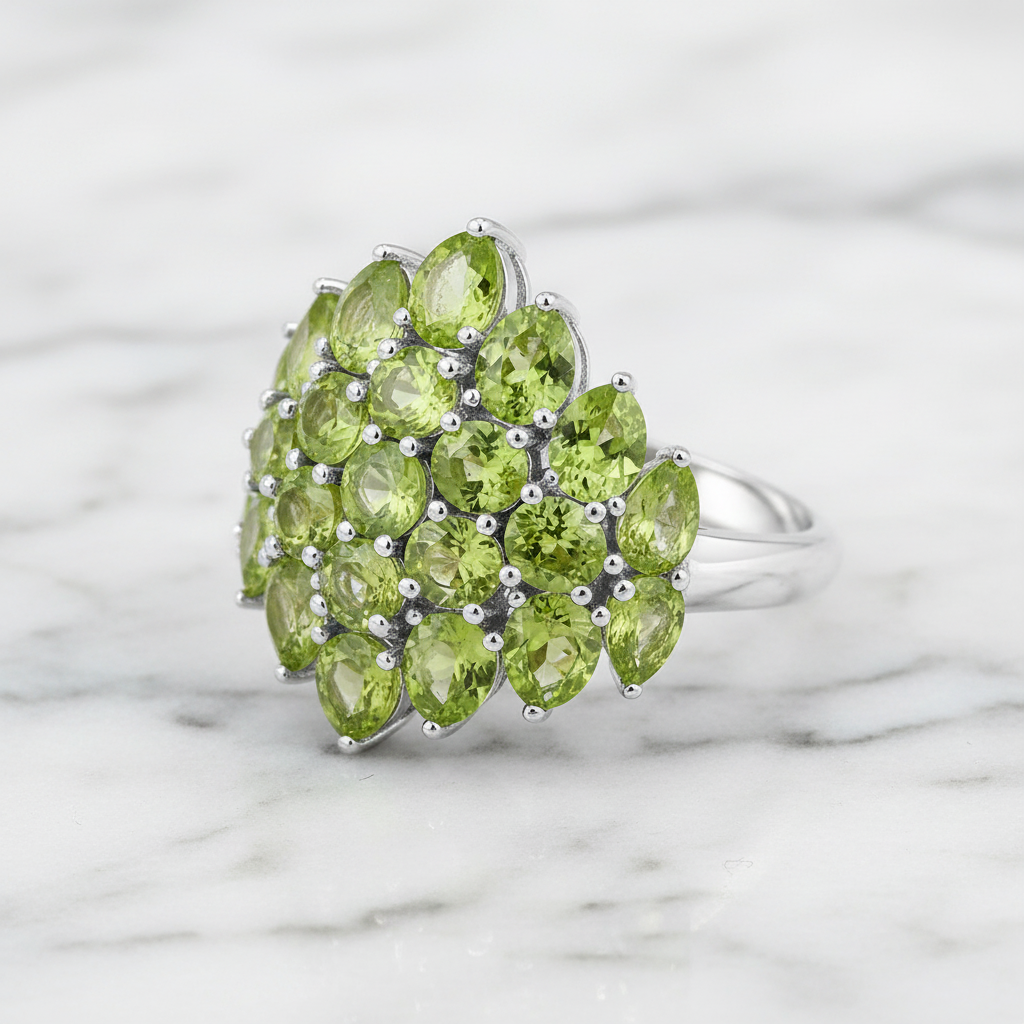 Exquisite Red Garnet Simulant Ring-Black Diamonds New York