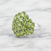Exquisite Red Garnet Simulant Ring-Black Diamonds New York