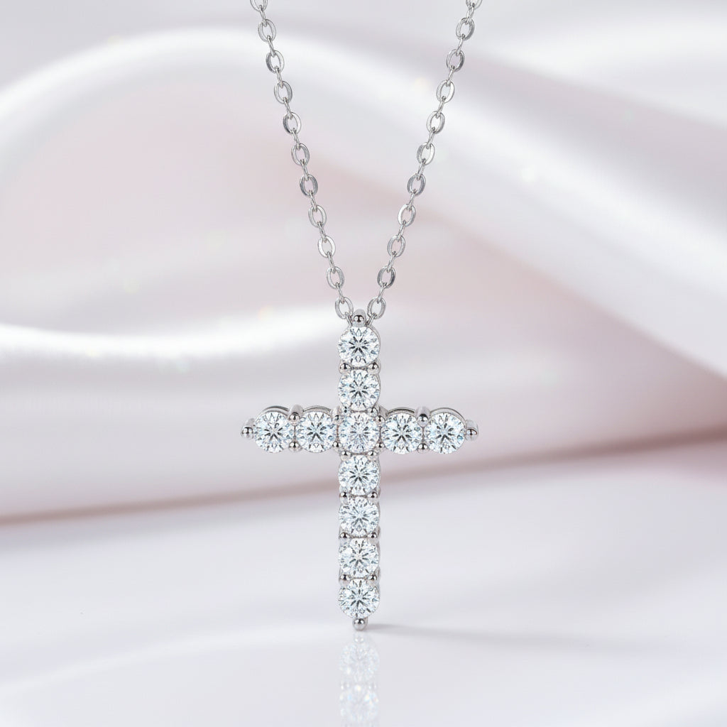 Certified Black Moissanite Cross Pendant Necklace-Black Diamonds New York