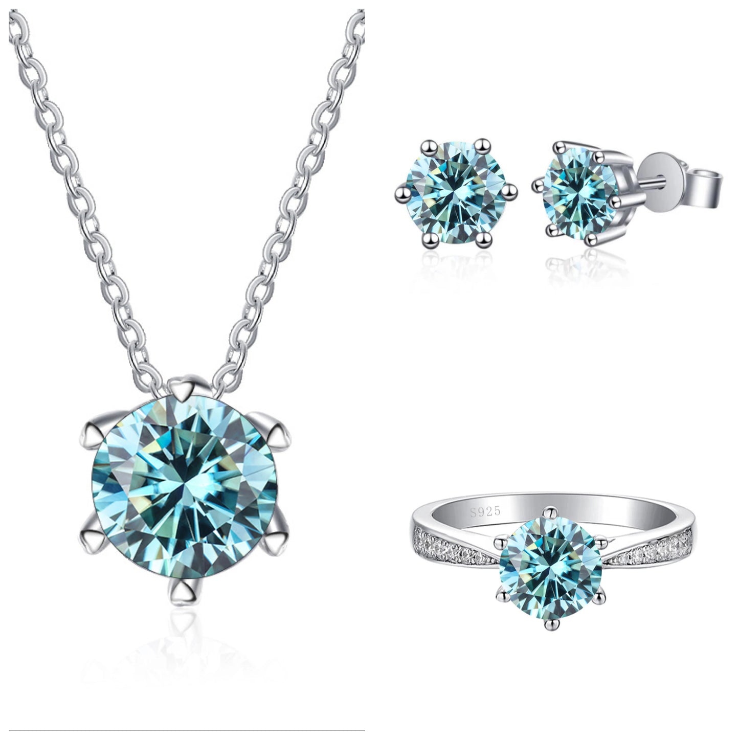 1.0 Ct Round Cut Diamond Jewelry Set-Black Diamonds New York