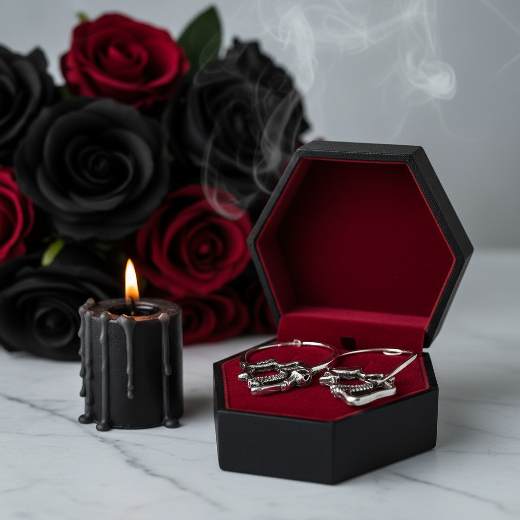 Retro Creative Elegant Skull Head Earrings-Black Diamonds New York