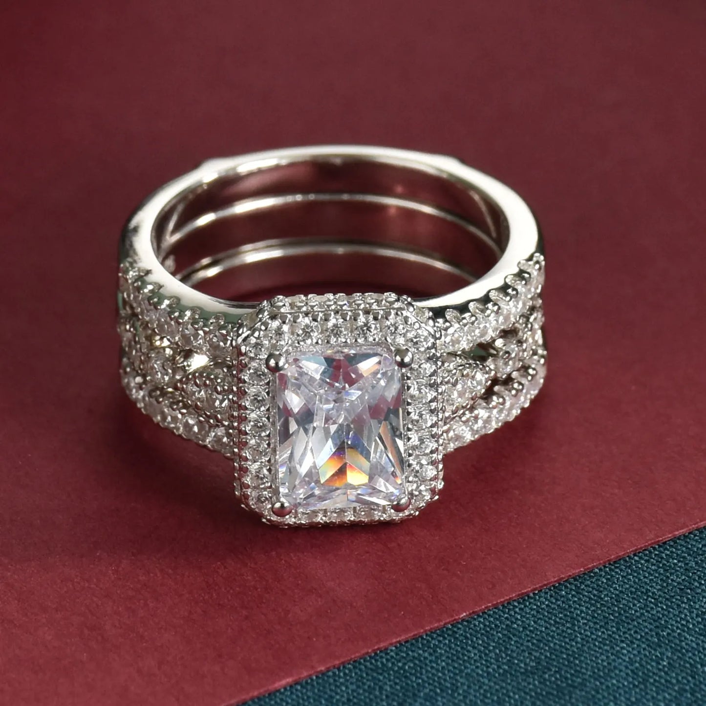 Radiant Cut EVN Diamond Wedding Ring Set-Black Diamonds New York