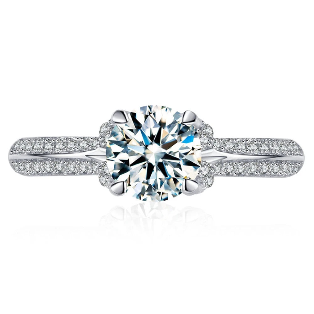 6mm Round Cut Moissanite Diamond Engagement Ring-Black Diamonds New York