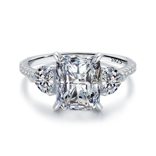 6.0 Ctw Three Stone Diamond Engagement Ring-Black Diamonds New York