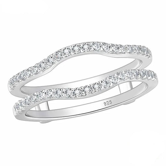 Round Created Diamond Adjustable Curved Enhancer Wedding Band-Black Diamonds New York