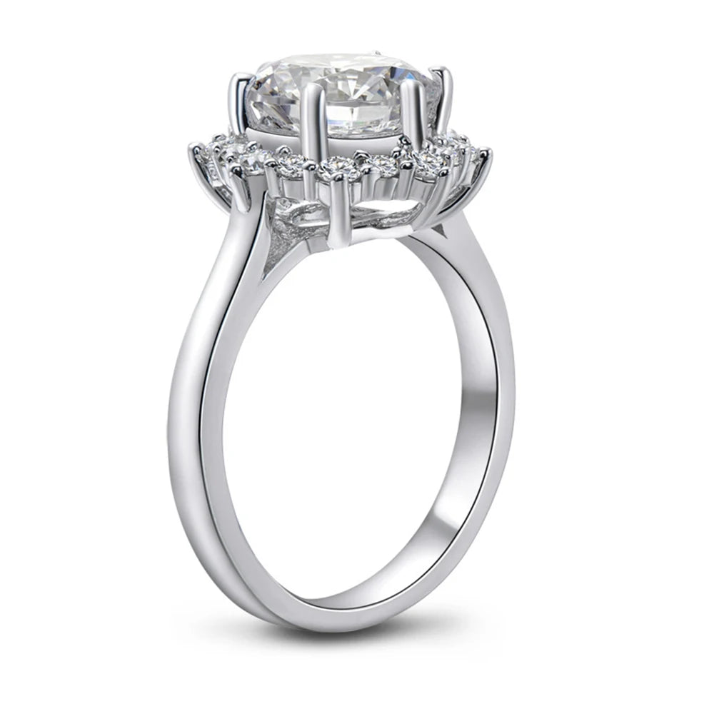 3ct Round Cut Moissanite Snow Flake Engagement Ring-Black Diamonds New York