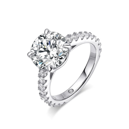 Round Cut Moissanite Engagement Ring Set-Black Diamonds New York