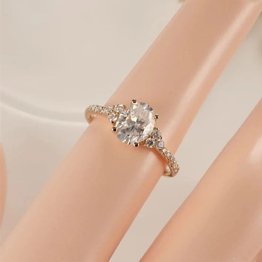 18K Yellow Gold 1.5 Ct Oval Cut Diamond Engagement Ring-Black Diamonds New York