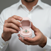Classic Pear-cut Moss Agate Cluster Ring with Marquise-cut Side Stones-Black Diamonds New York