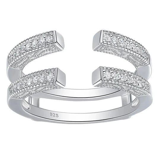 Adjustable Open Guard Diamond Enhancer Wedding Band-Black Diamonds New York
