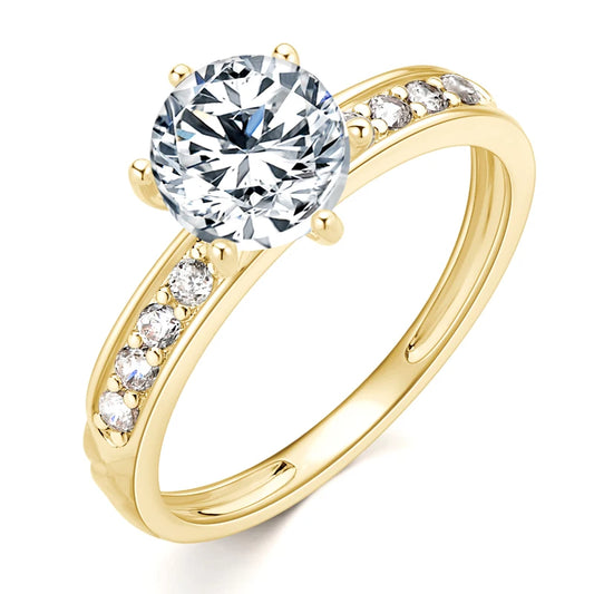 Exquisite 10K Solid Gold 1.2 Ct Diamond Engagement Ring-Black Diamonds New York