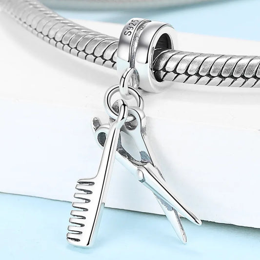 Gorgeous Scissor and Comb Charm-Black Diamonds New York