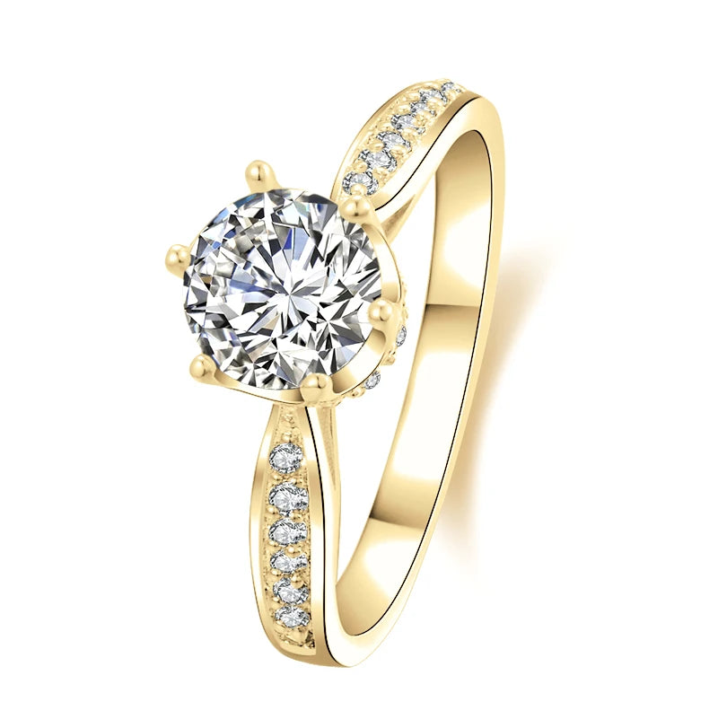 10K Solid Gold 1.0 Ct Moissanite Engagement Ring-Black Diamonds New York
