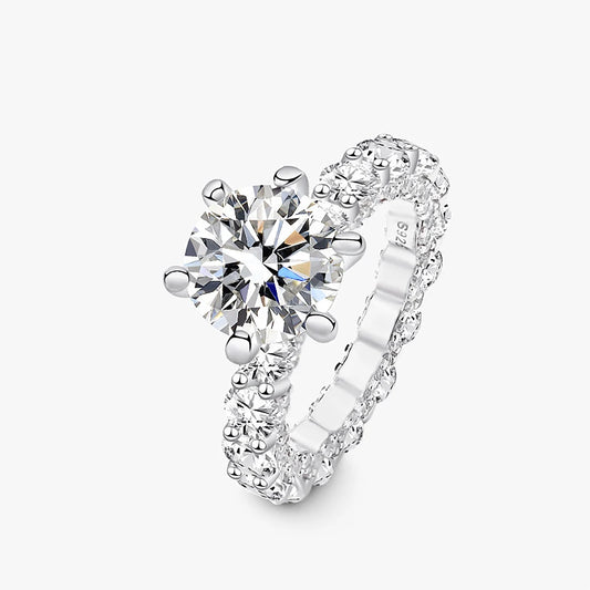 4.0 Ct Round Cut Moissanite Engagement Ring-Black Diamonds New York