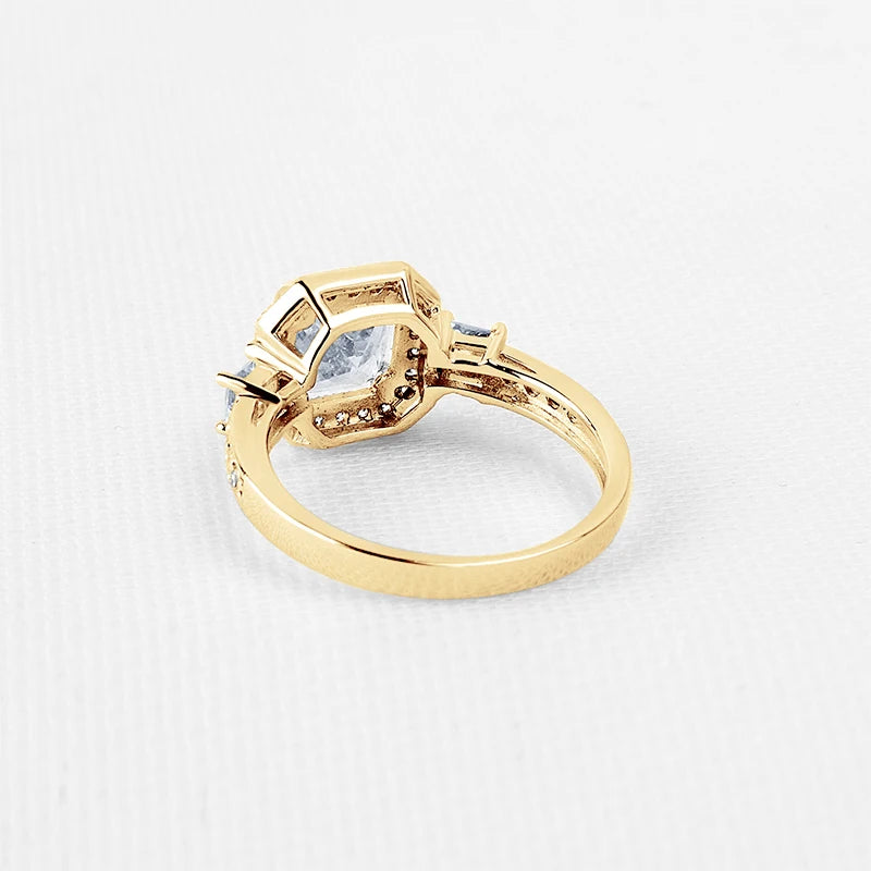 10K Solid Gold 2.0 Ct Cushion Cut Moissanite Engagement Ring-Black Diamonds New York