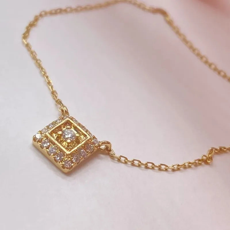 Solid 18K Yellow Gold Natural Diamond Pendant Necklace-Black Diamonds New York