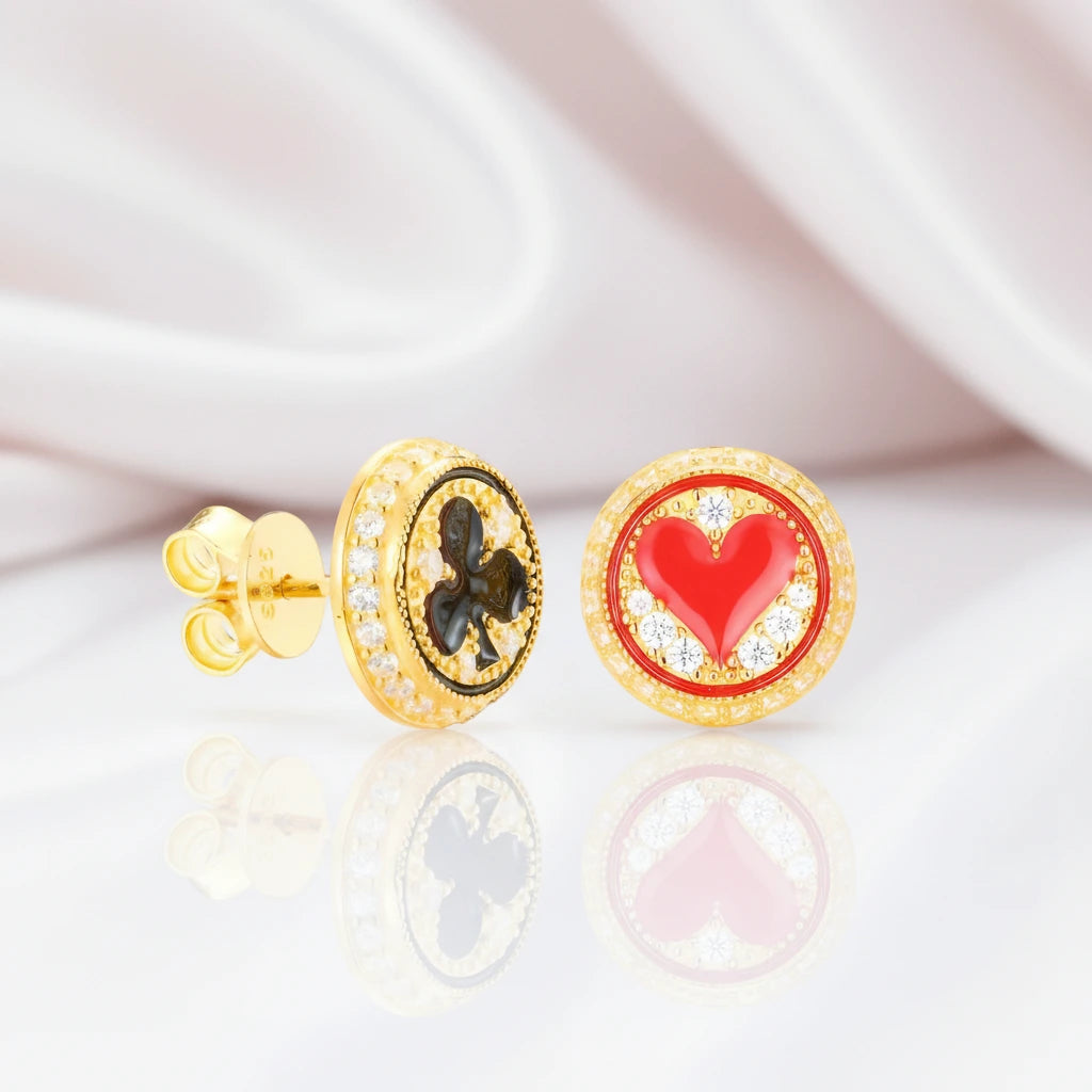 Round Poker Diamond Option Earrings-Black Diamonds New York