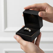 Star and Moon Titanium Steel Rotatable Luminous Ring-Black Diamonds New York