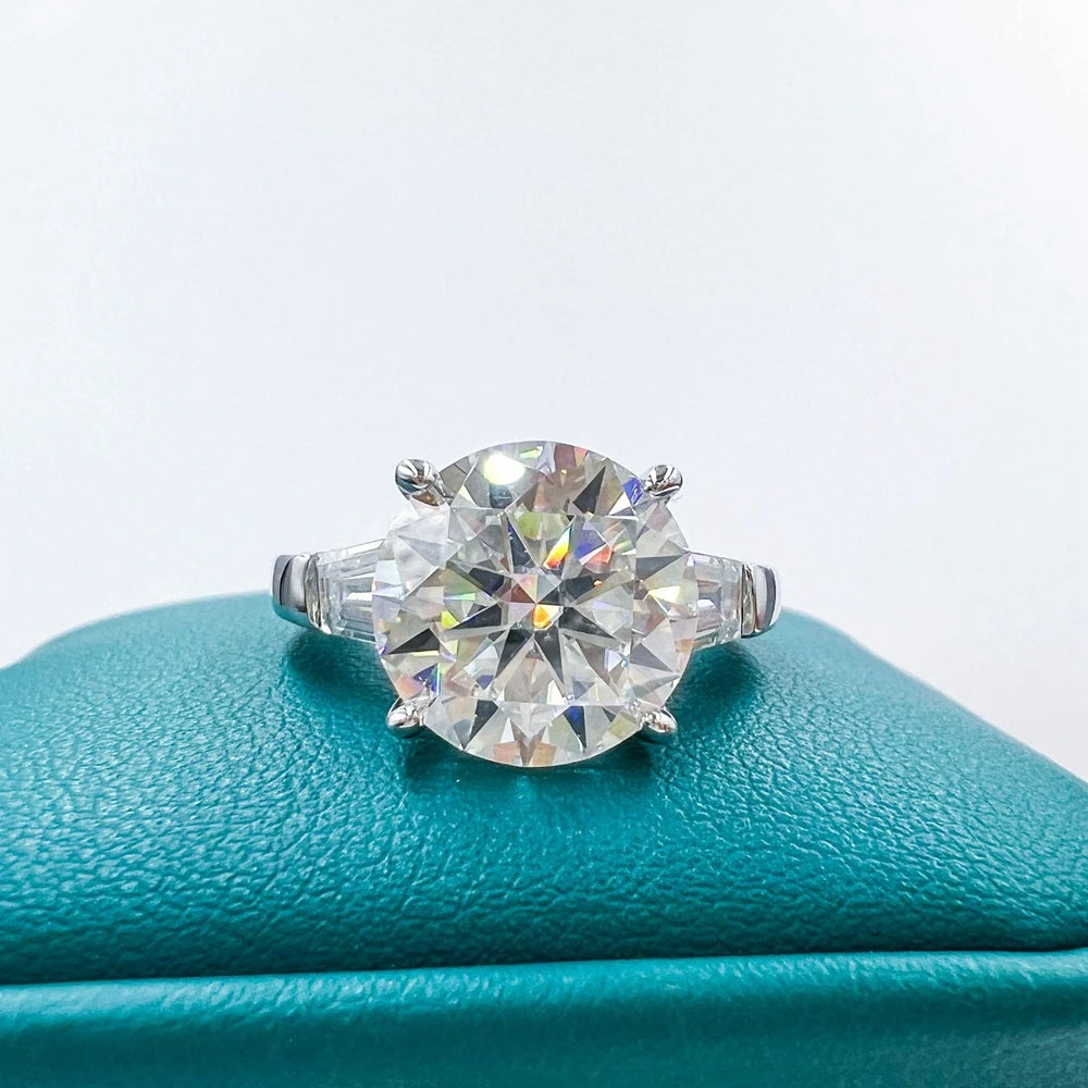 5.0 Ct Round Cut Moissanite Diamond Engagement Ring-Black Diamonds New York