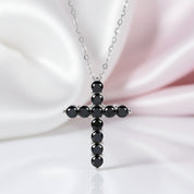 Certified Black Moissanite Cross Pendant Necklace-Black Diamonds New York