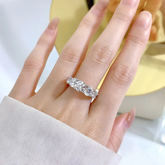 3.6ctw Round Cut Diamond Five Stone Engagement Ring-Black Diamonds New York
