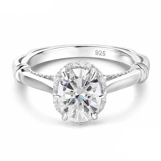 Glamorous 2.0ct Oval Cut EVN Stone Engagement Ring-Black Diamonds New York