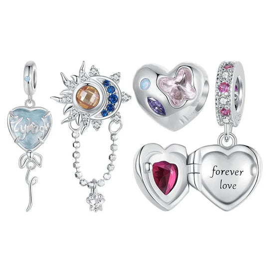 Openable Heart-shaped Forever Love Charms & Pendant-Black Diamonds New York