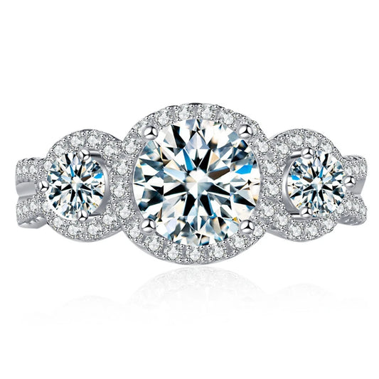 1.25 Ct Round Cut Diamond Halo Engagement Ring-Black Diamonds New York