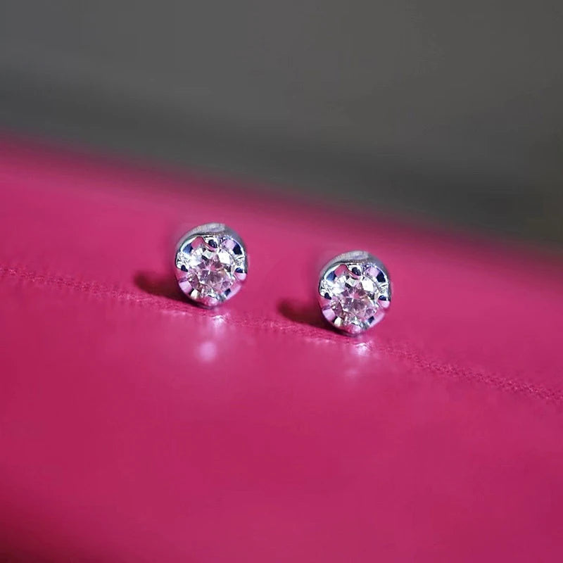 18k Gold Natural Diamond Stud Earrings-Black Diamonds New York