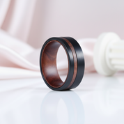 Solid Wood Titanium Steel Ring Men's Ring-Black Diamonds New York