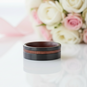 Solid Wood Titanium Steel Ring Men's Ring-Black Diamonds New York