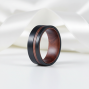 Solid Wood Titanium Steel Ring Men's Ring-Black Diamonds New York