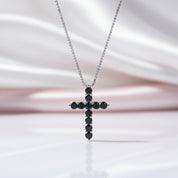 Certified Black Moissanite Cross Pendant Necklace-Black Diamonds New York