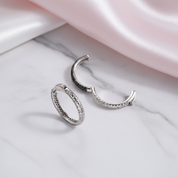Delicate Black Spinel Hoop Earrings-Black Diamonds New York