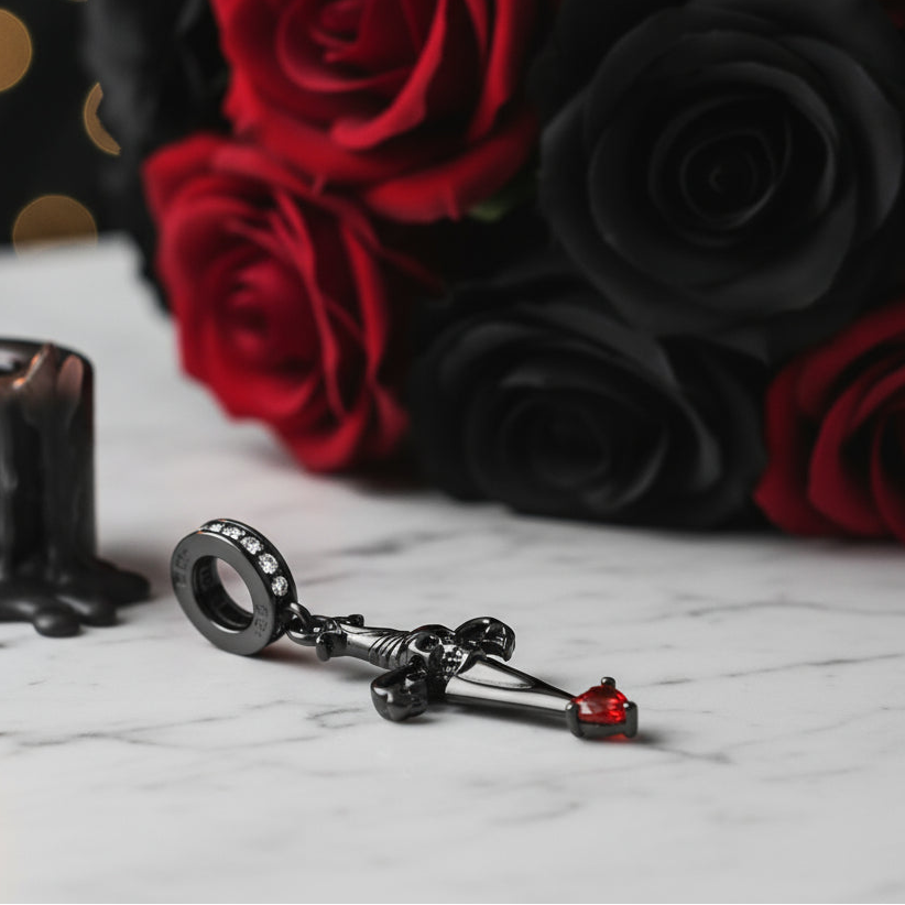 Sacrificial Ghost Rock Skull Charm Series-Black Diamonds New York