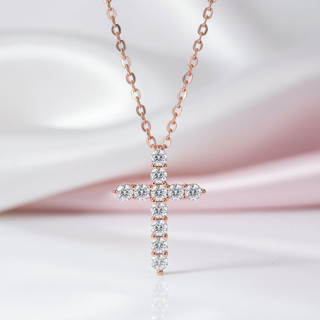 Certified Black Moissanite Cross Pendant Necklace-Black Diamonds New York