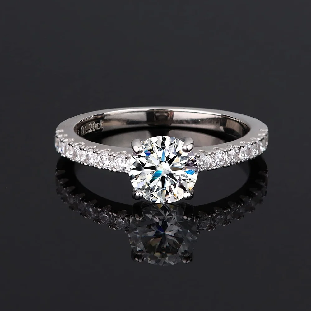 5.0 Ct Round Brilliant Cut Moissanite Engagement Ring-Black Diamonds New York