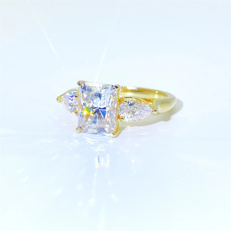 4.0 Ct Radiant Cut Moissanite Diamond Engagement Ring-Black Diamonds New York