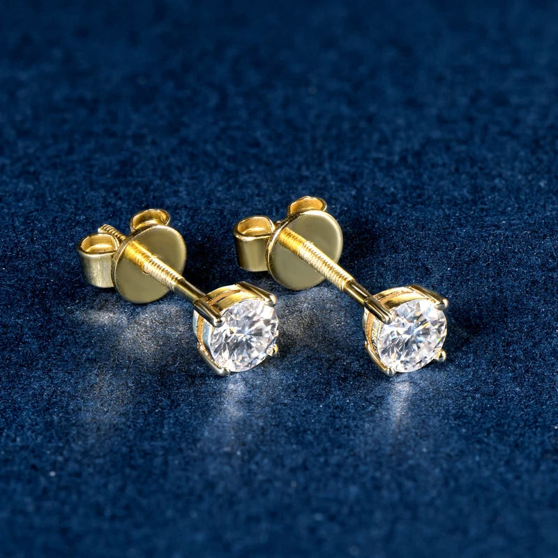 10K Solid Gold 0.3 Ct Diamond Stud Earrings-Black Diamonds New York